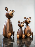 Set de Osos - Esculturas en madera de nogal